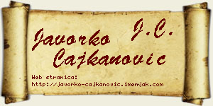 Javorko Čajkanović vizit kartica